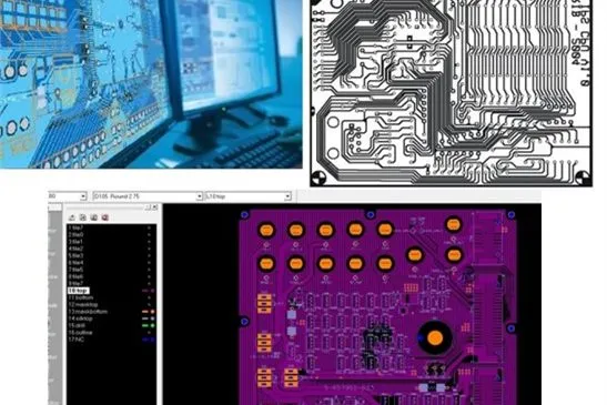 PCB layout being designed in EDA software